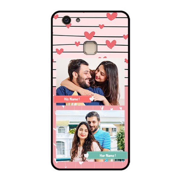 Vivo V7 Plus Custom Glass Phone Case - Photo With Heart Design
