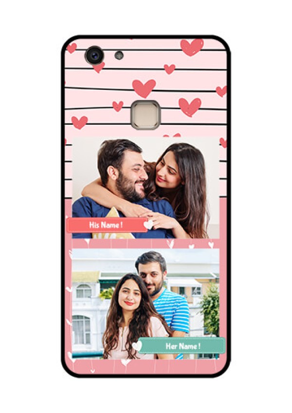 Vivo V7 Plus Custom Glass Phone Case - Photo With Heart Design