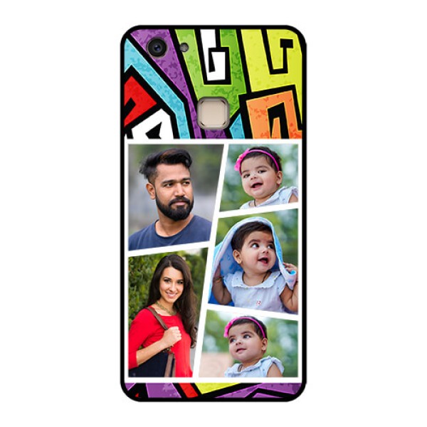 Vivo V7 Plus Custom Glass Phone Case - Graffiti Pattern Design