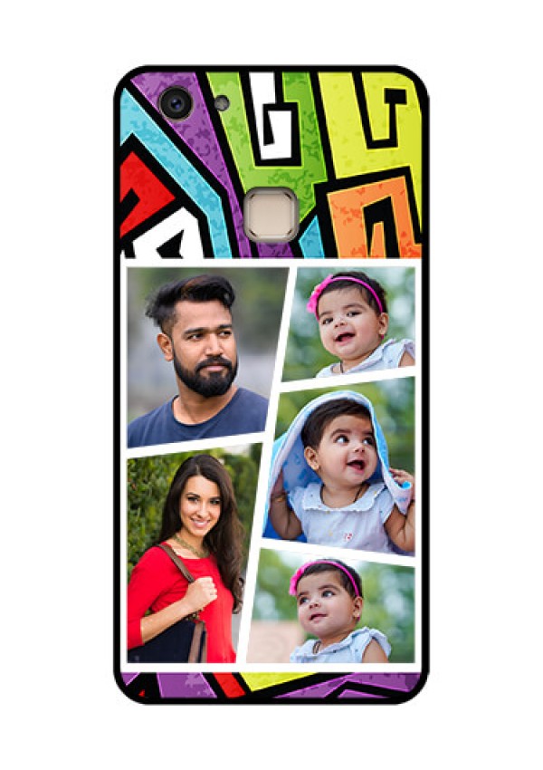 Vivo V7 Plus Custom Glass Phone Case - Graffiti Pattern Design