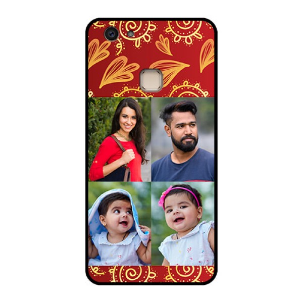 Vivo V7 Plus Custom Glass Phone Case - 4 Image Traditional Design