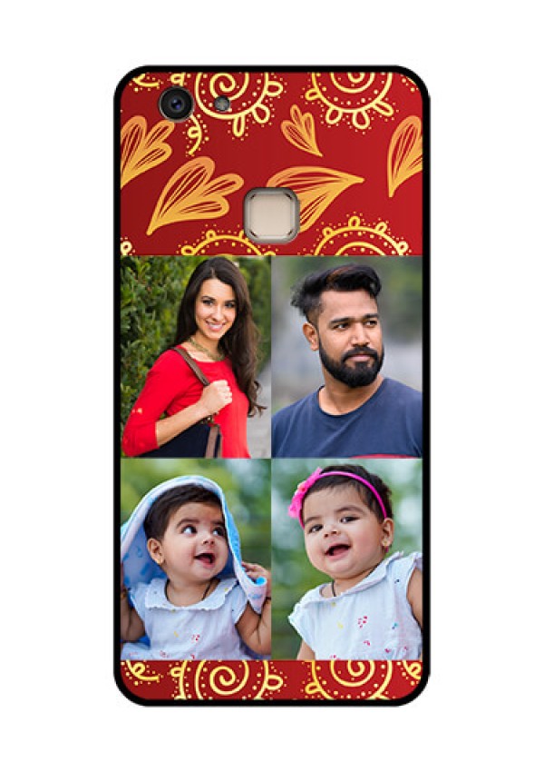 Vivo V7 Plus Custom Glass Phone Case - 4 Image Traditional Design
