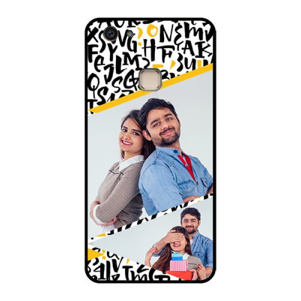 Vivo V7 Plus Custom Glass Phone Case - Letters Pattern Design