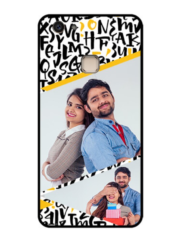 Custom Vivo V7 Plus Custom Glass Phone Case - Letters Pattern Design