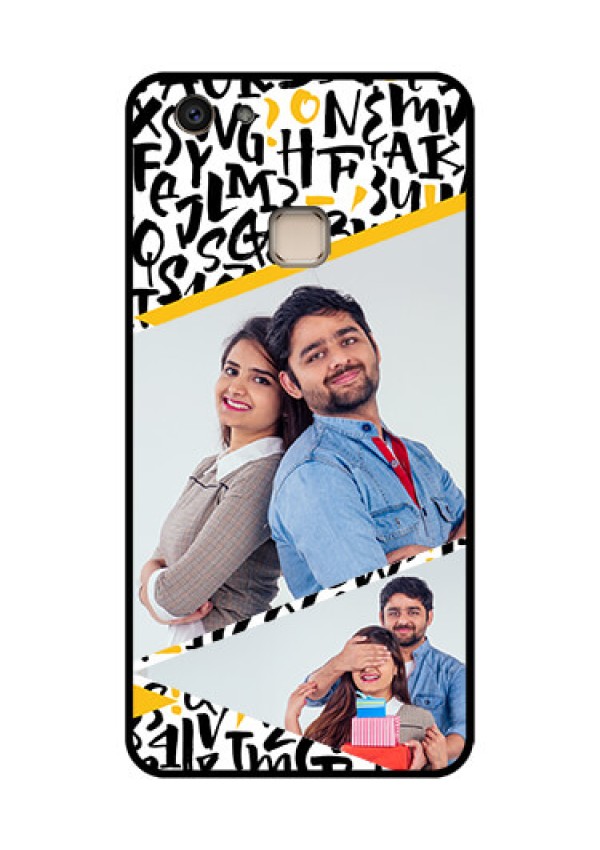 Vivo V7 Plus Custom Glass Phone Case - Letters Pattern Design