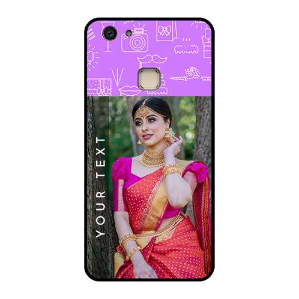 Vivo V7 Plus Custom Glass Phone Case - Birthday Icons Design