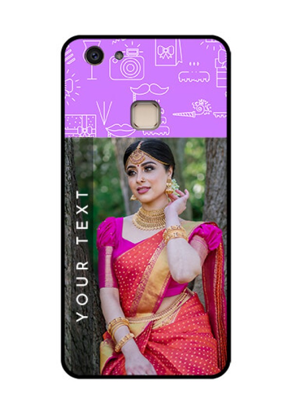 Vivo V7 Plus Custom Glass Phone Case - Birthday Icons Design