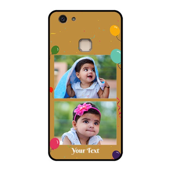 Vivo V7 Plus Custom Glass Phone Case - Image Holder With Birthday Celebrations Design Vivo V7 Plus Custom Glass Phone Case - Image Holder With Birthday Celebrations Design