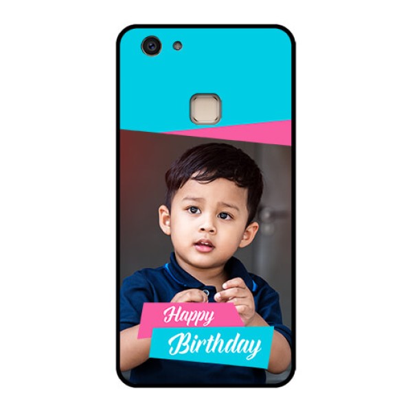 Vivo V7 Plus Custom Glass Phone Case - Image Holder With 2 Color Design