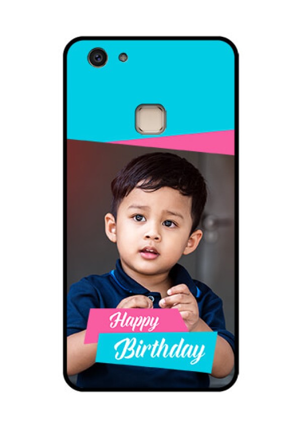 Vivo V7 Plus Custom Glass Phone Case - Image Holder With 2 Color Design