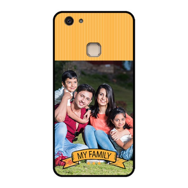 Vivo V7 Plus Custom Glass Phone Case - My Family Design