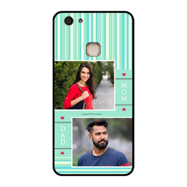Vivo V7 Plus Custom Glass Phone Case - Mom & Dad Pic Design
