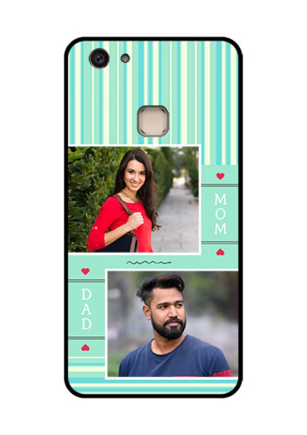 Vivo V7 Plus Custom Glass Phone Case - Mom & Dad Pic Design