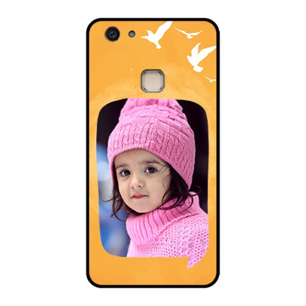 Vivo V7 Plus Custom Glass Phone Case - Water Color Design With Bird Icons Vivo V7 Plus Custom Glass Phone Case - Water Color Design With Bird Icons