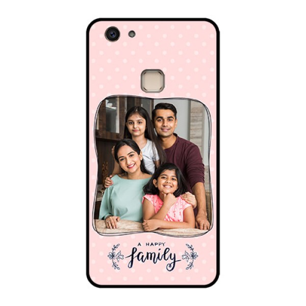 Vivo V7 Plus Custom Glass Phone Case - Family With Dots Design