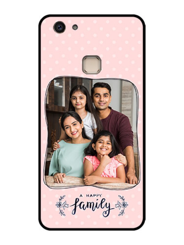 Custom Vivo V7 Plus Custom Glass Phone Case - Family With Dots Design