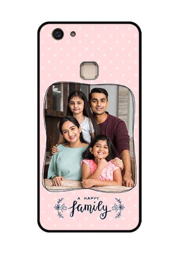 Vivo V7 Plus Custom Glass Phone Case - Family With Dots Design