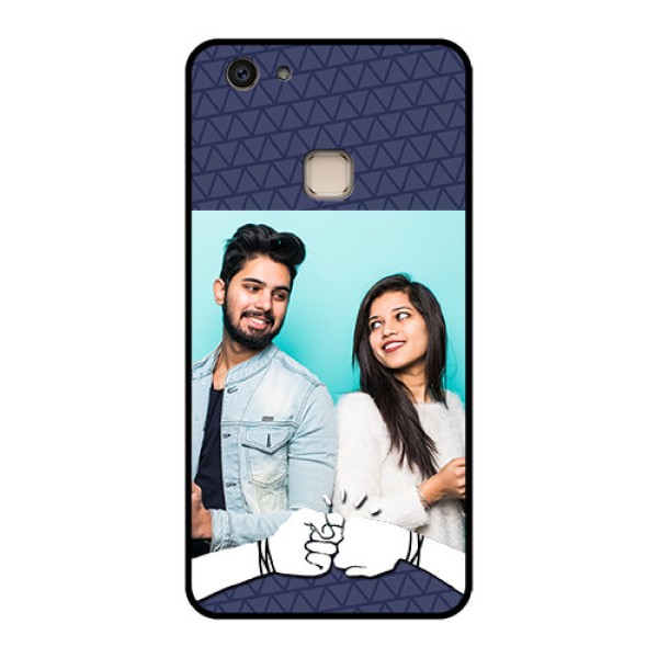Vivo V7 Plus Custom Glass Phone Case - With Best Friends Design