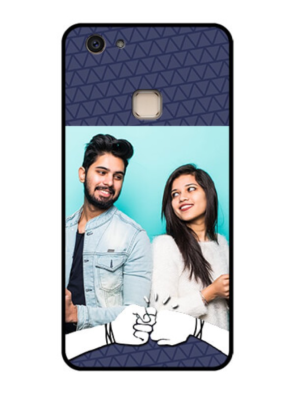 Custom Vivo V7 Plus Custom Glass Phone Case - With Best Friends Design