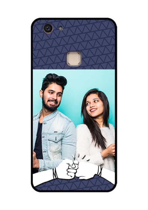 Vivo V7 Plus Custom Glass Phone Case - With Best Friends Design