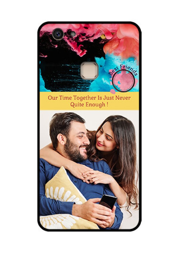 Vivo V7 Plus Custom Glass Phone Case - Quote With Acrylic Painting Design