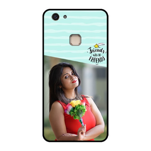 Vivo V7 Plus Custom Glass Phone Case - Friends Picture Icon Design