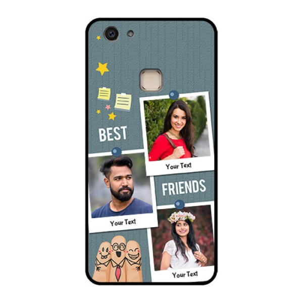 Vivo V7 Plus Custom Glass Phone Case - Sticky Frames And Friendship Design Vivo V7 Plus Custom Glass Phone Case - Sticky Frames And Friendship Design