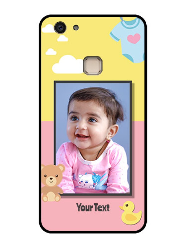 Custom Vivo V7 Plus Custom Glass Phone Case - Kids 2 Color Design