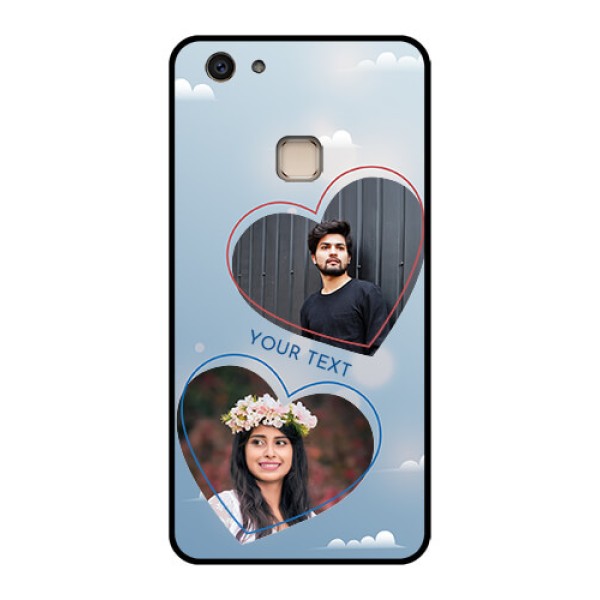 Vivo V7 Plus Custom Glass Phone Case - Blue Color Couple Design