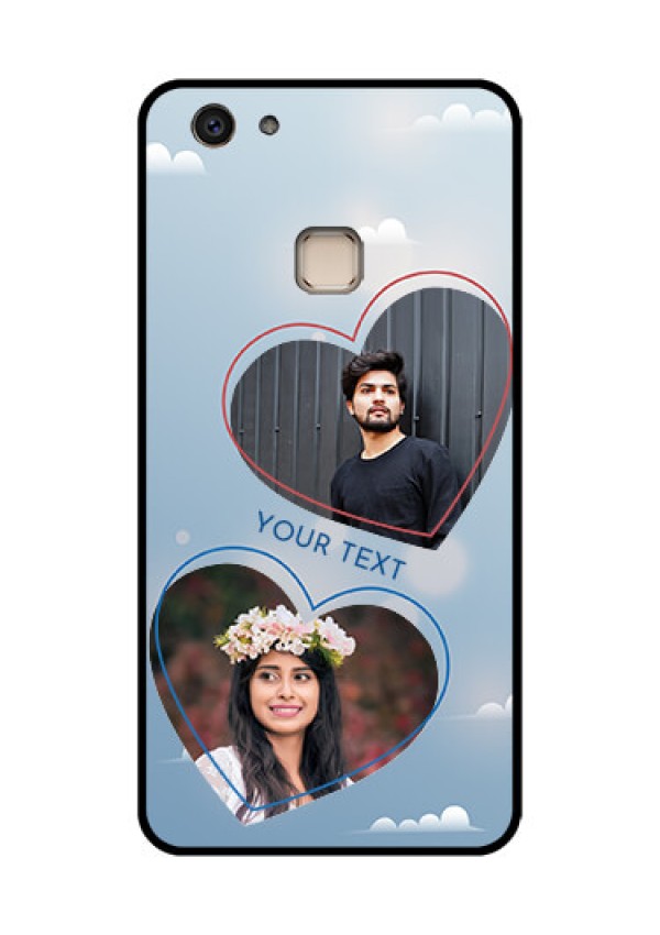 Vivo V7 Plus Custom Glass Phone Case - Blue Color Couple Design