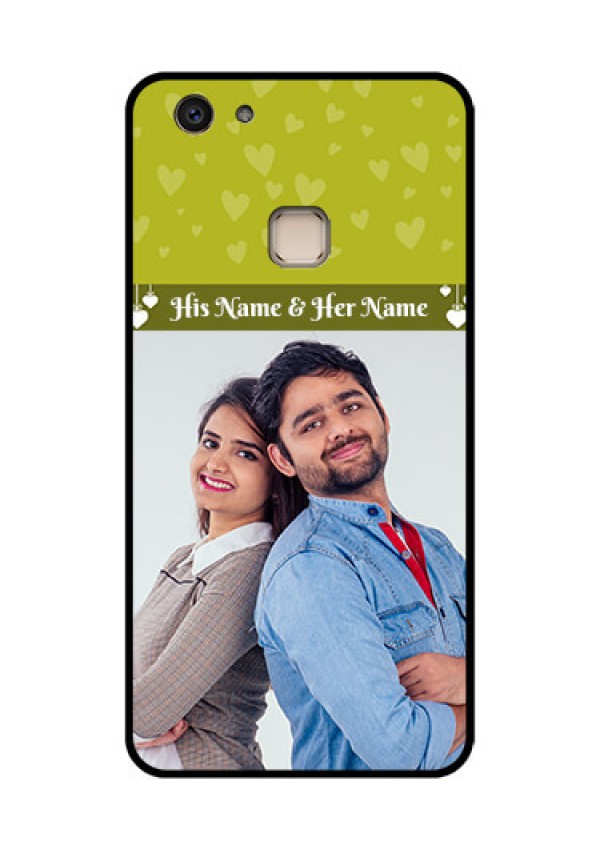 Vivo V7 Plus Custom Glass Phone Case - You & Me Heart Design