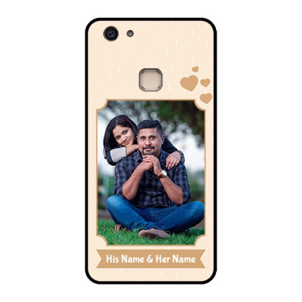 Vivo V7 Plus Custom Glass Phone Case - With Confetti Love Design