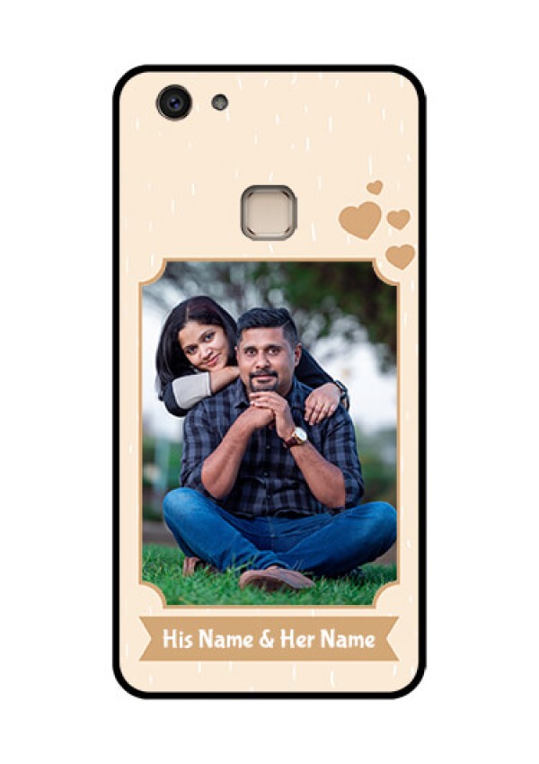 Vivo V7 Plus Custom Glass Phone Case - With Confetti Love Design
