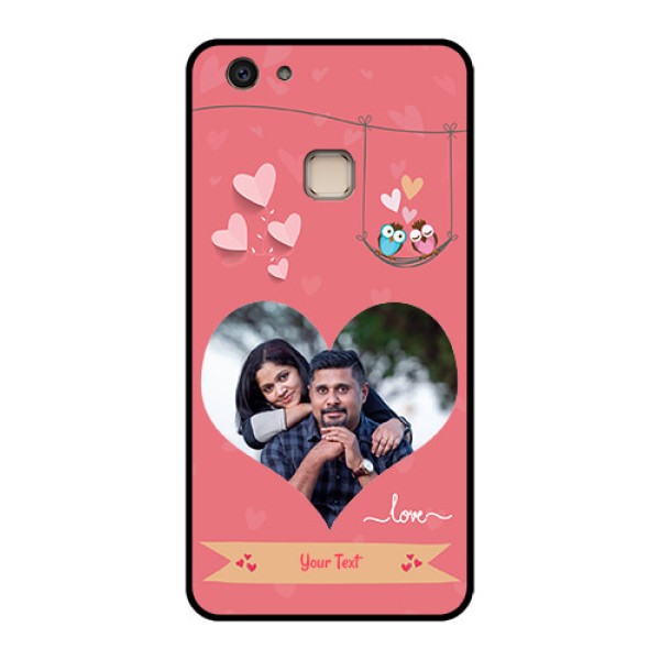 Vivo V7 Plus Custom Glass Phone Case - Peach Color Love Design