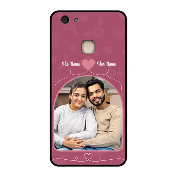 Vivo V7 Plus Custom Glass Phone Case - Love Floral Design