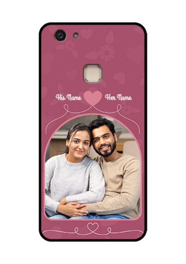 Vivo V7 Plus Custom Glass Phone Case - Love Floral Design