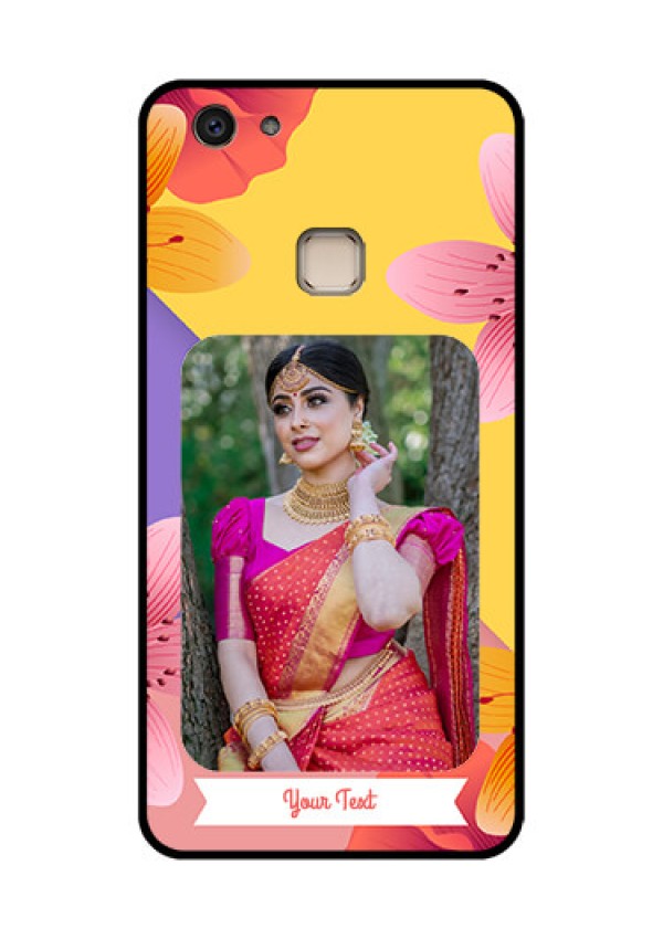 Vivo V7 Plus Custom Glass Phone Case - 3 Image With Vintage Floral Design