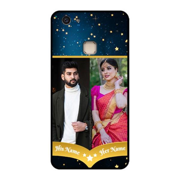Vivo V7 Plus Custom Glass Phone Case - Galaxy Stars Backdrop Design