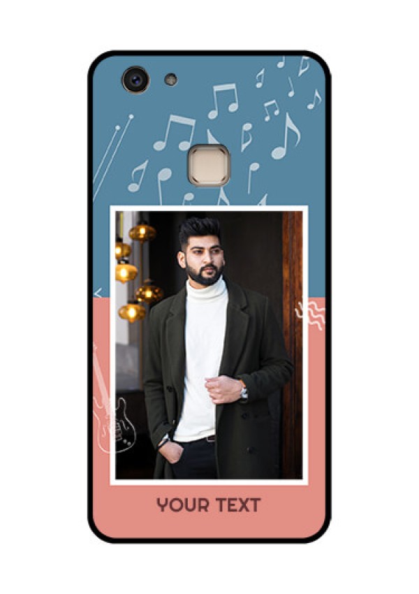 Vivo V7 Plus Custom Glass Phone Case - With Color Musical Note Design