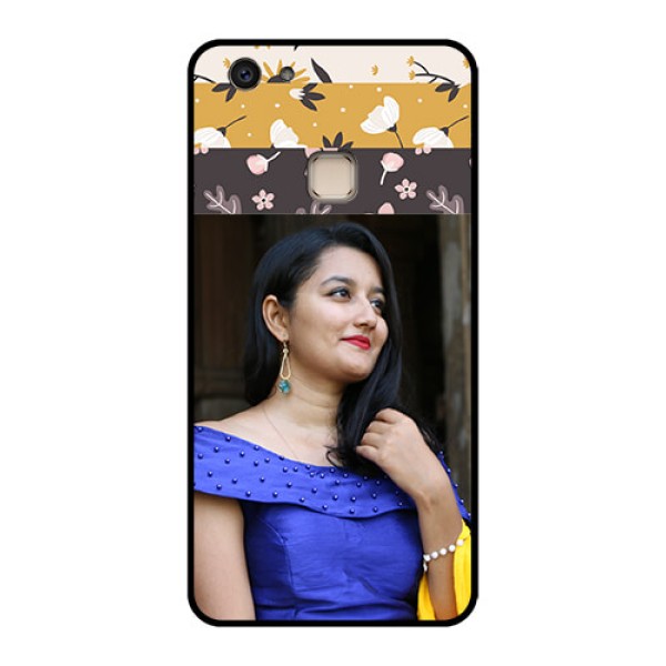 Vivo V7 Plus Custom Glass Phone Case - Stylish Floral Design