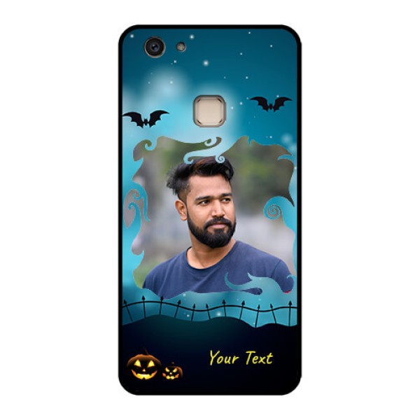 Vivo V7 Plus Custom Glass Phone Case - Halloween Frame Design