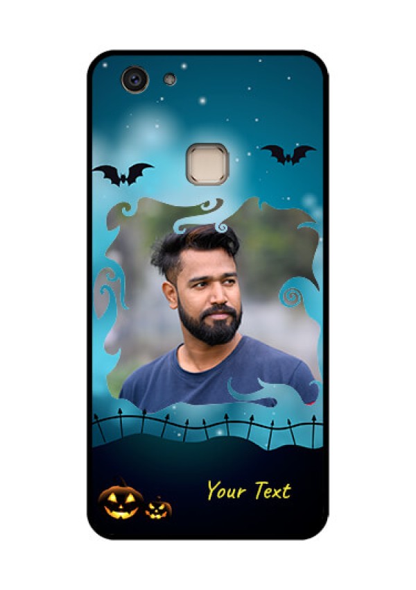 Vivo V7 Plus Custom Glass Phone Case - Halloween Frame Design