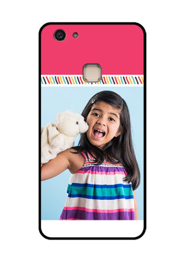 Vivo V7 Plus Custom Glass Phone Case - Line Art Design