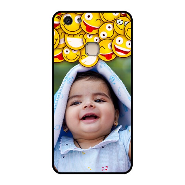 Vivo V7 Plus Custom Glass Phone Case - With Smiley Emoji Design