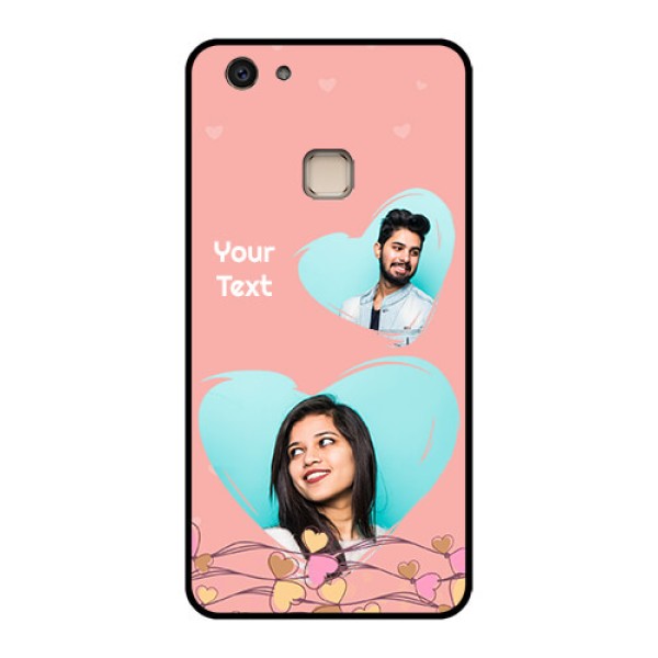 Vivo V7 Plus Custom Glass Phone Case - Love Doodle Design