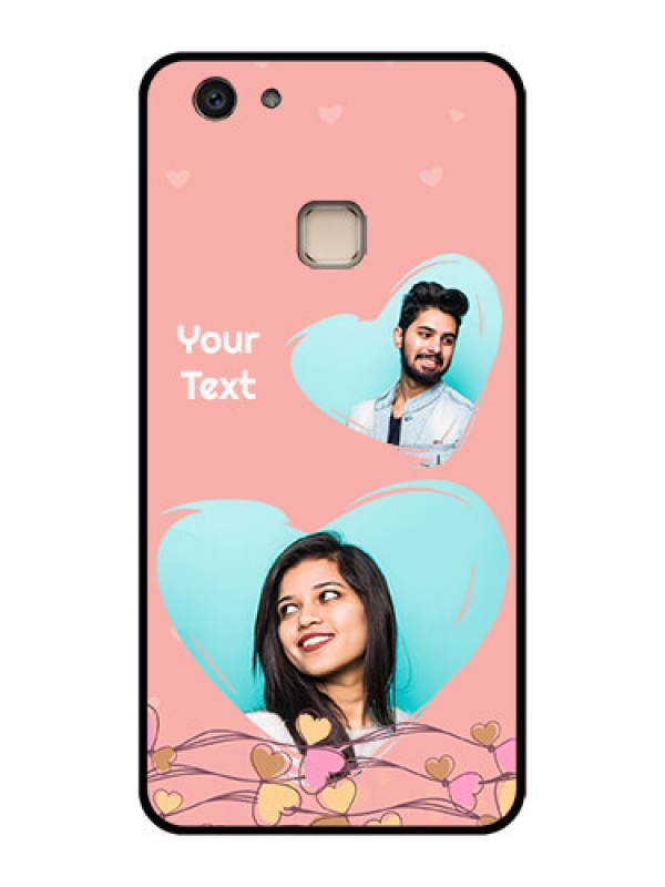 Custom Vivo V7 Plus Custom Glass Phone Case - Love Doodle Design