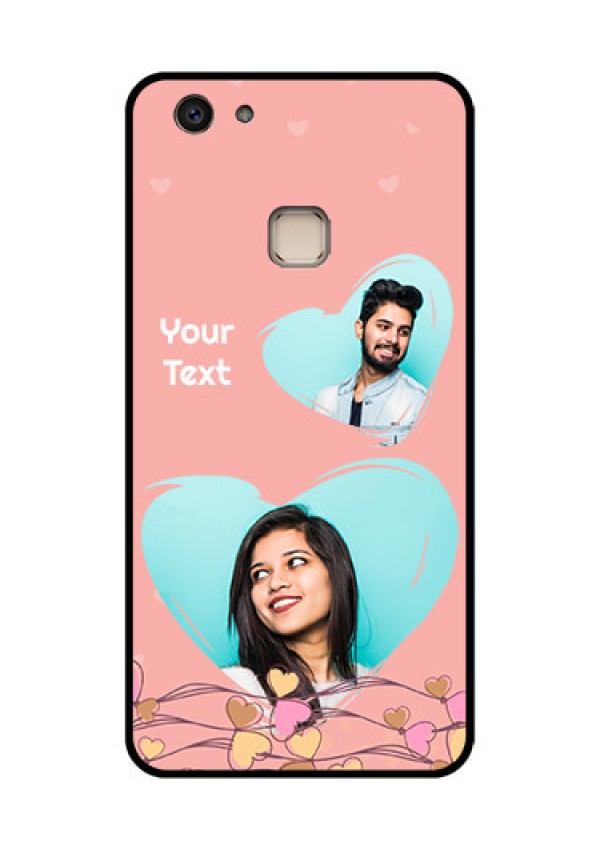 Vivo V7 Plus Custom Glass Phone Case - Love Doodle Design