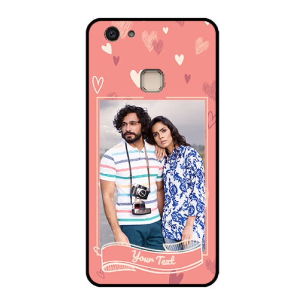 Vivo V7 Plus Custom Glass Phone Case - Love Doodle Art Design