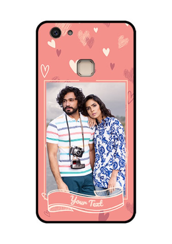 Vivo V7 Plus Custom Glass Phone Case - Love Doodle Art Design