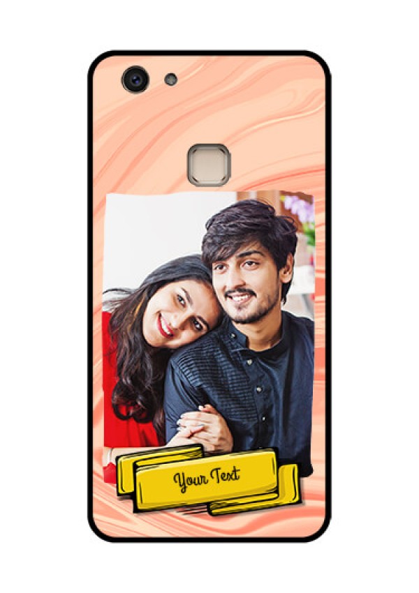 Vivo V7 Plus Custom Glass Phone Case - Marble Texture Design